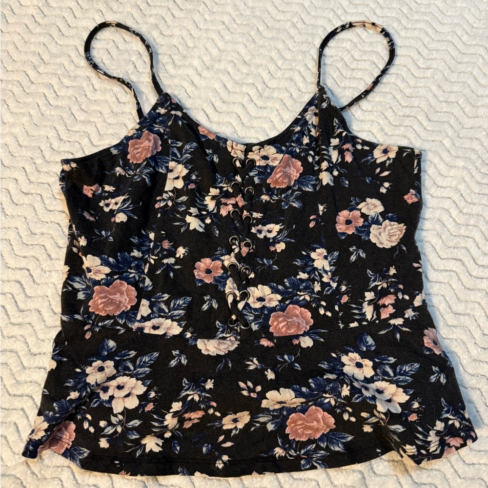 American Eagle Outfitters Black Floral Camisole